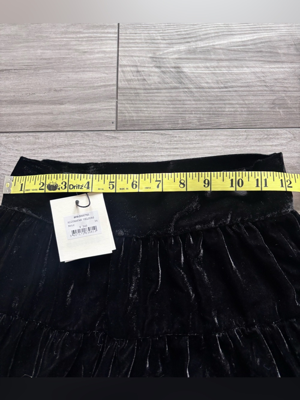 Sandro Black Velvet Tiered A-Line Mini Skirt 34 - Picture 8 of 9